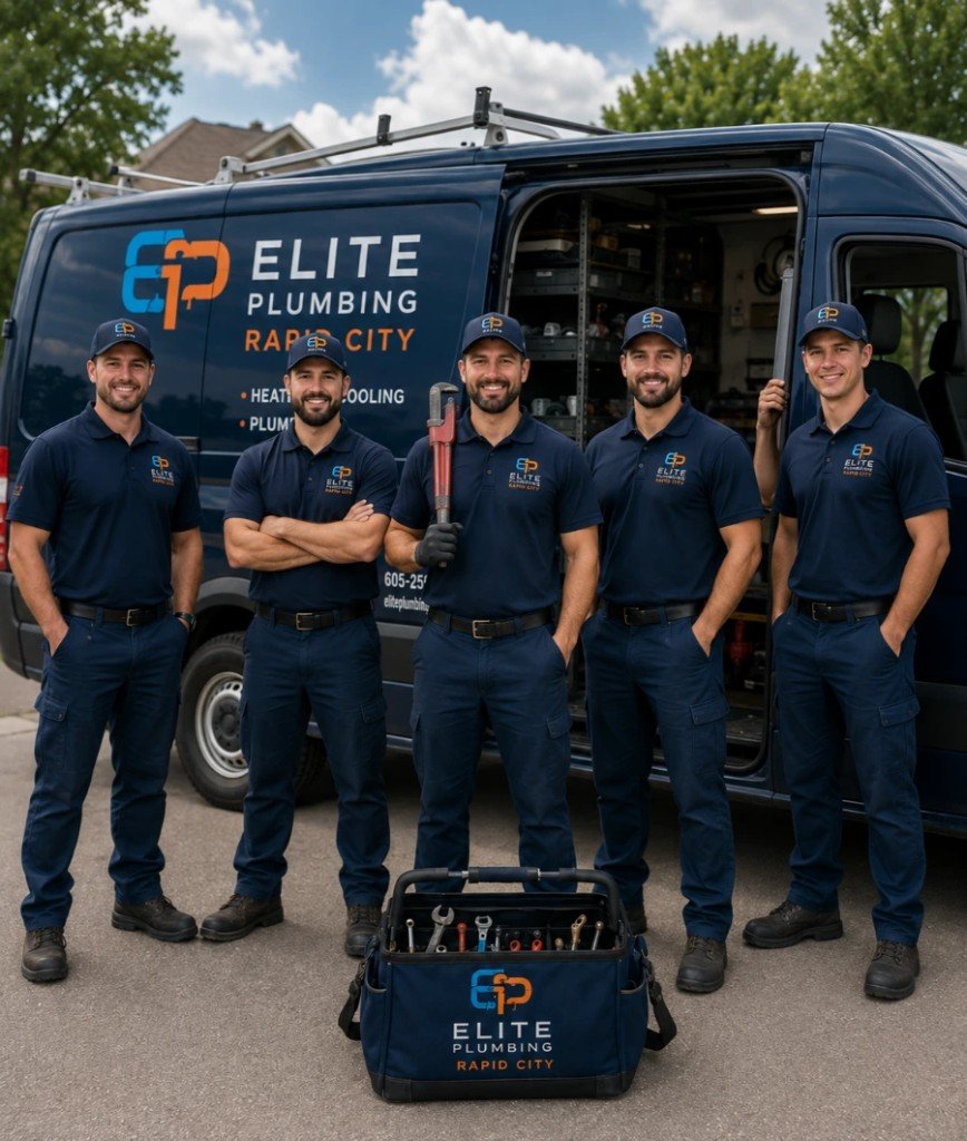 Elite Plumbing Rapid City team going together to a service call
